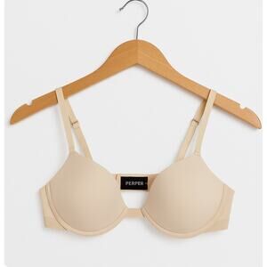 Pepper Lift Up Bra 36A Light Nude Minimal Lift Underwire Everyday T-Shirt Bra